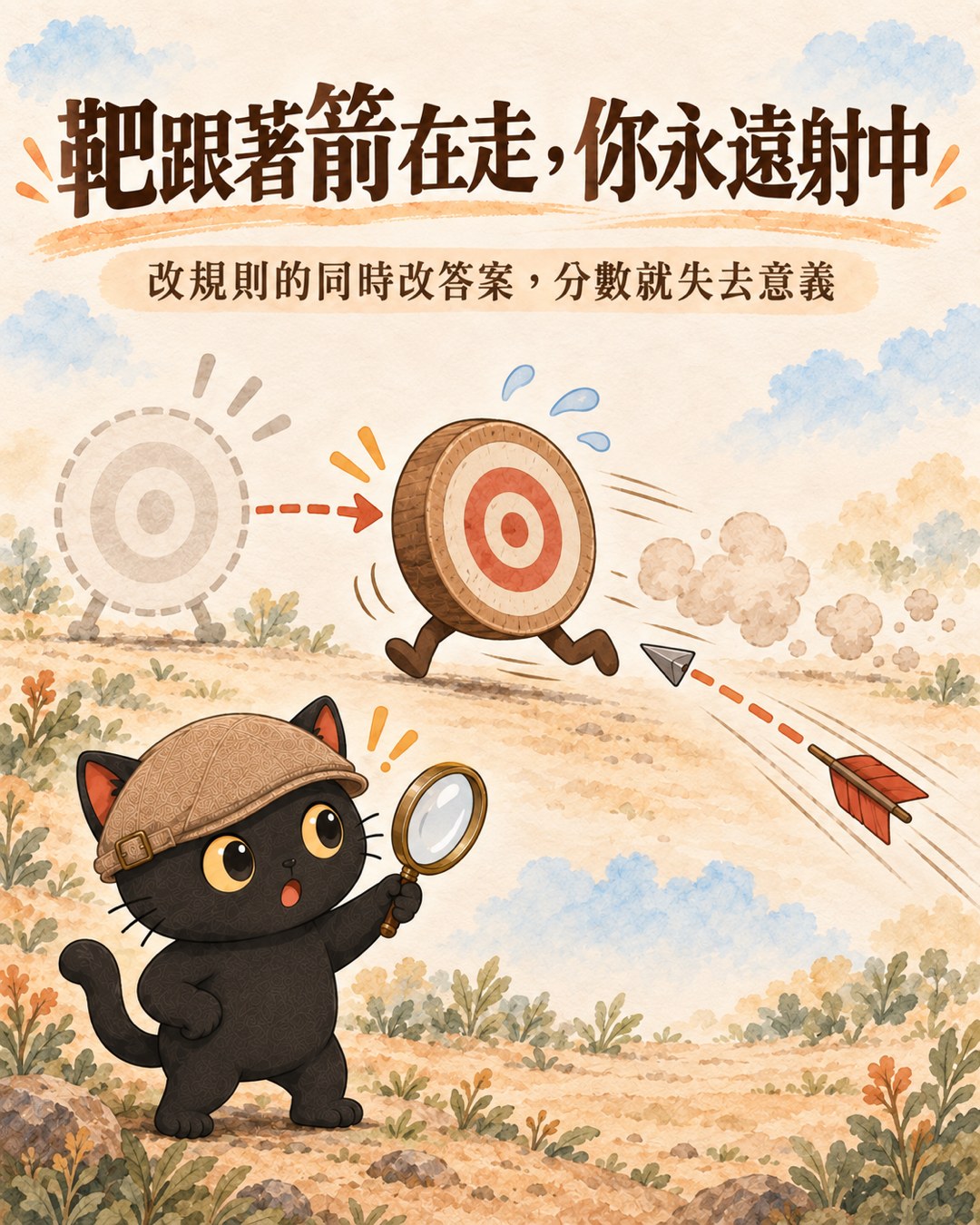 箭射出去之後,靶長腳跑過來迎上箭,原本的位置只留下虛影